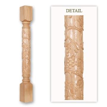 Picture of  3-3/4" x 3-3/4" x 42" Handcarved Mantel Bases  Posts 
