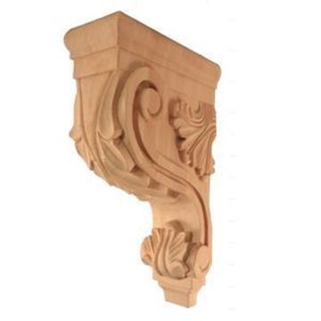 Picture of Unfinished Acanthus Bar Bracket Rubberwood (CORBEL-A-4-RW)