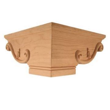 Picture of Unfinished Pedestal Foot Corner Cherry (PED-2-C-CH)