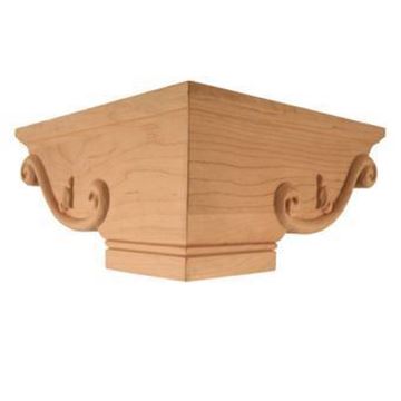 Picture of Unfinished Pedestal Foot Corner Alder (PED-2-C-ALD)